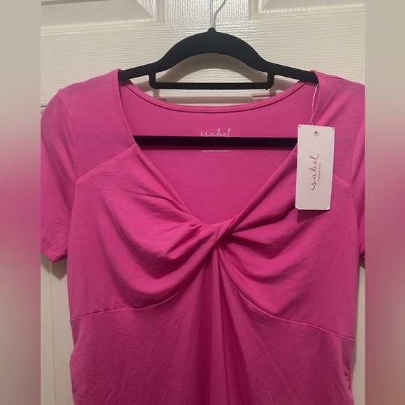 New! Isabel Maternity twist front short sleeve top - Picture 2 of 4